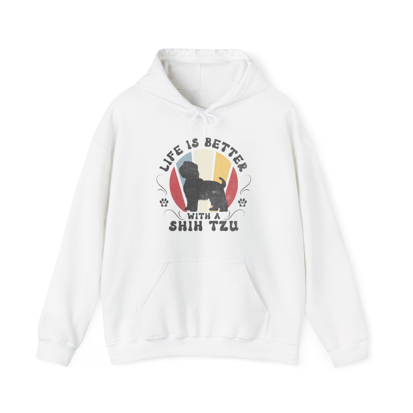 Life is Better With a Shih Tzu Hooded Sweatshirt Hoodie White / S