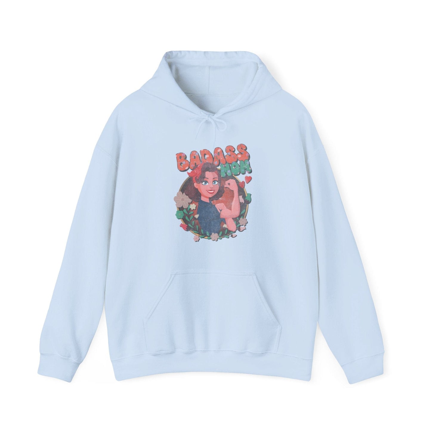 Badass Mom Vintage Vibes Hoodie Hoodie Light Blue / S