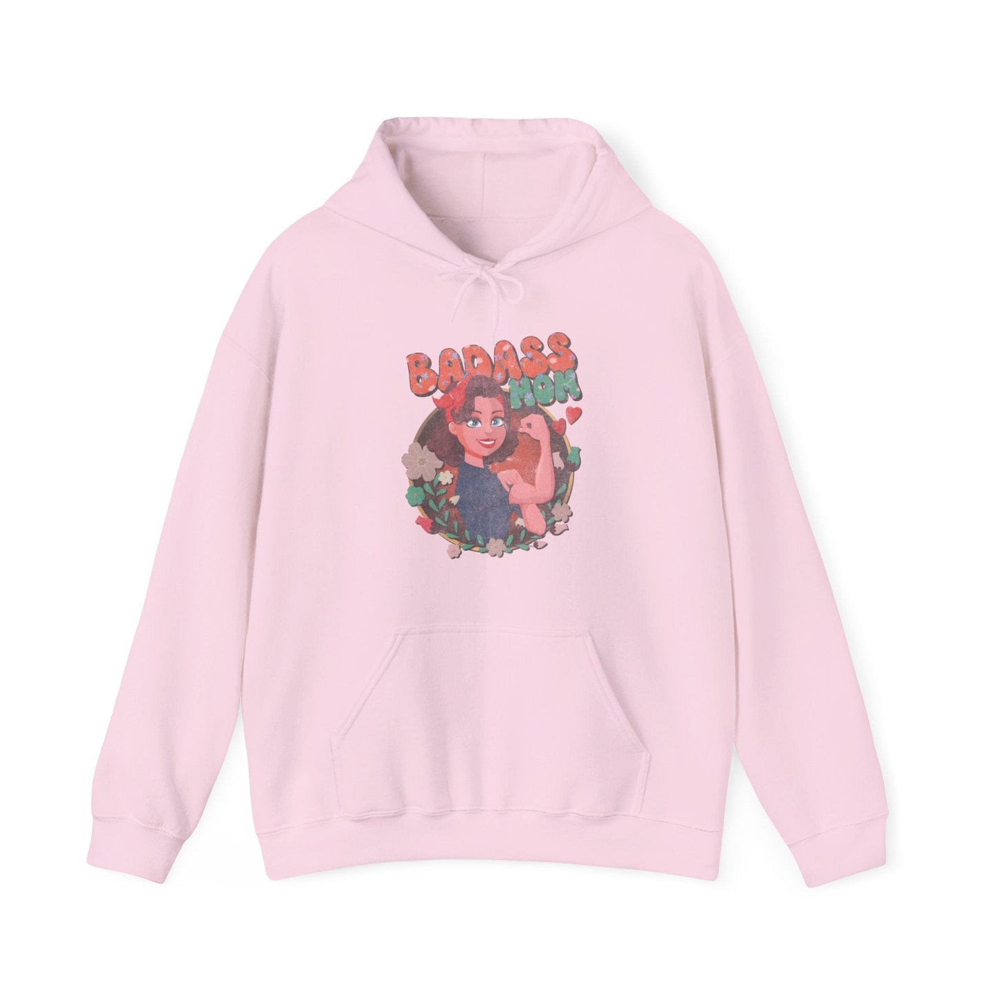 Badass Mom Vintage Vibes Hoodie Hoodie Light Pink / S