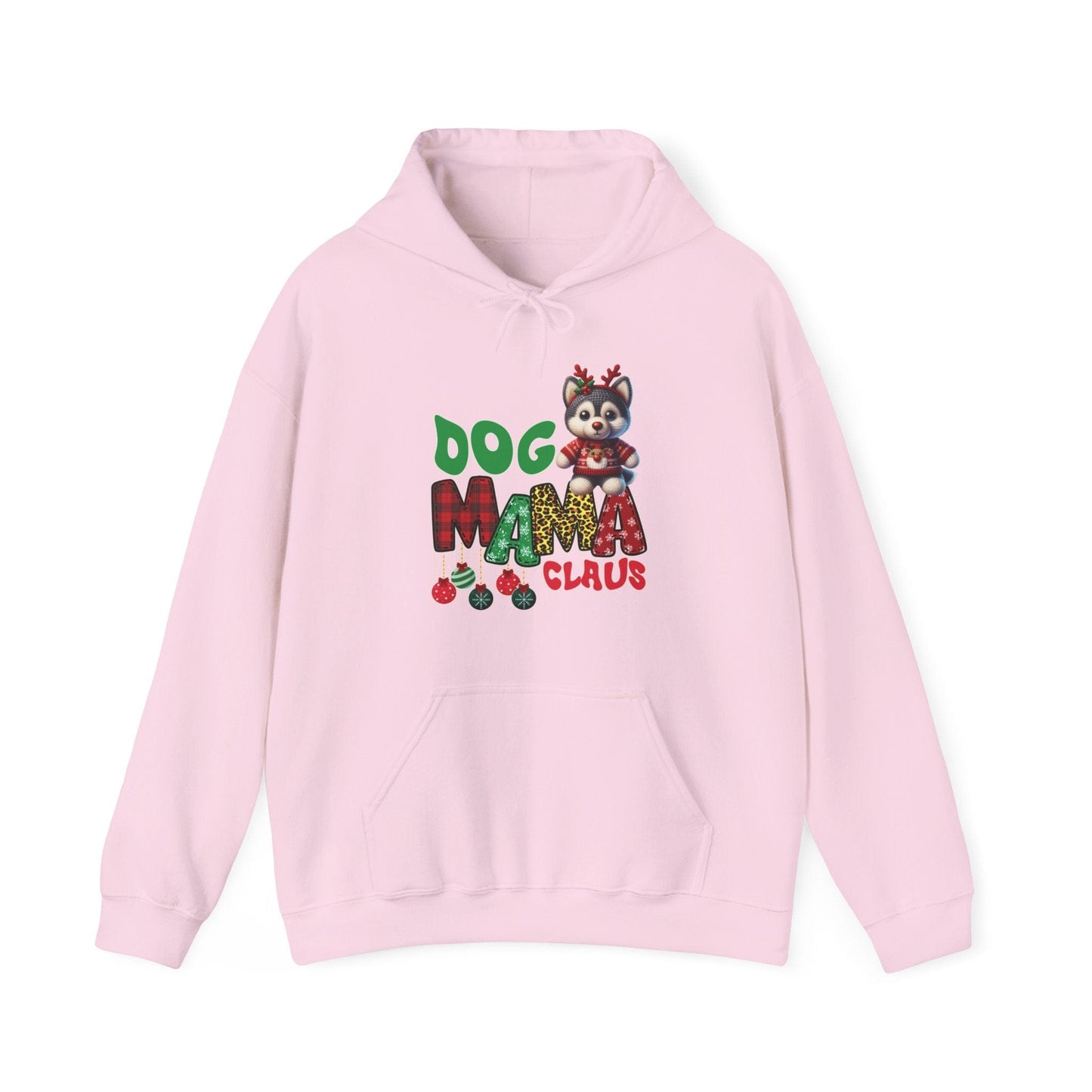 Husky Mama Claus Hoodie Hoodie Light Pink / S