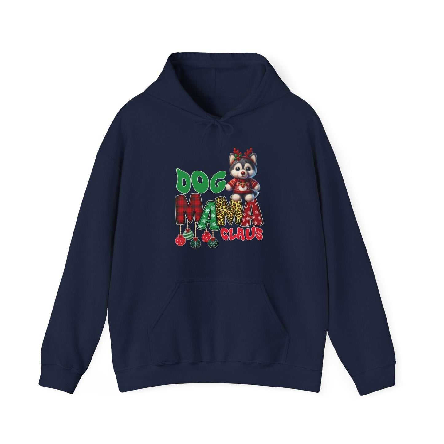 Husky Mama Claus Hoodie Hoodie Navy / S