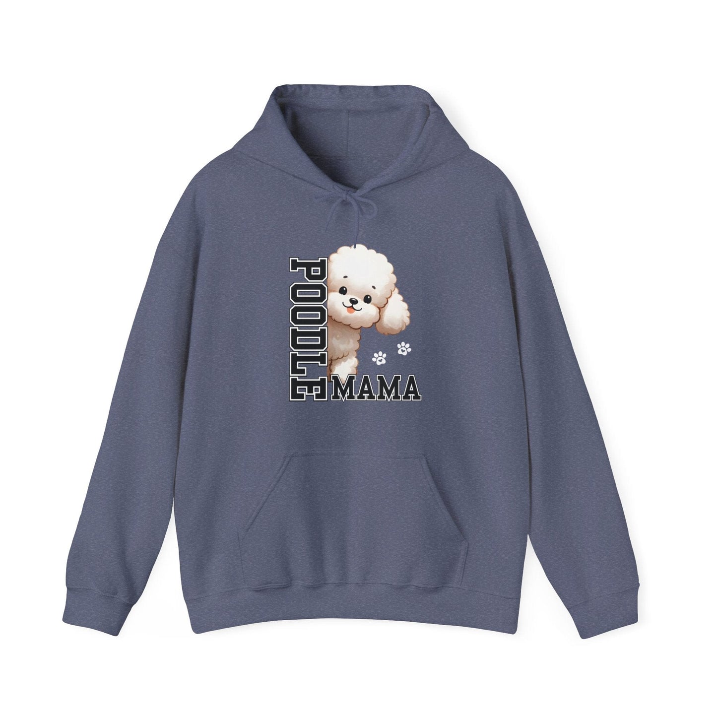 Poodle Mama Hooded Sweatshirt Hoodie Heather Navy / S
