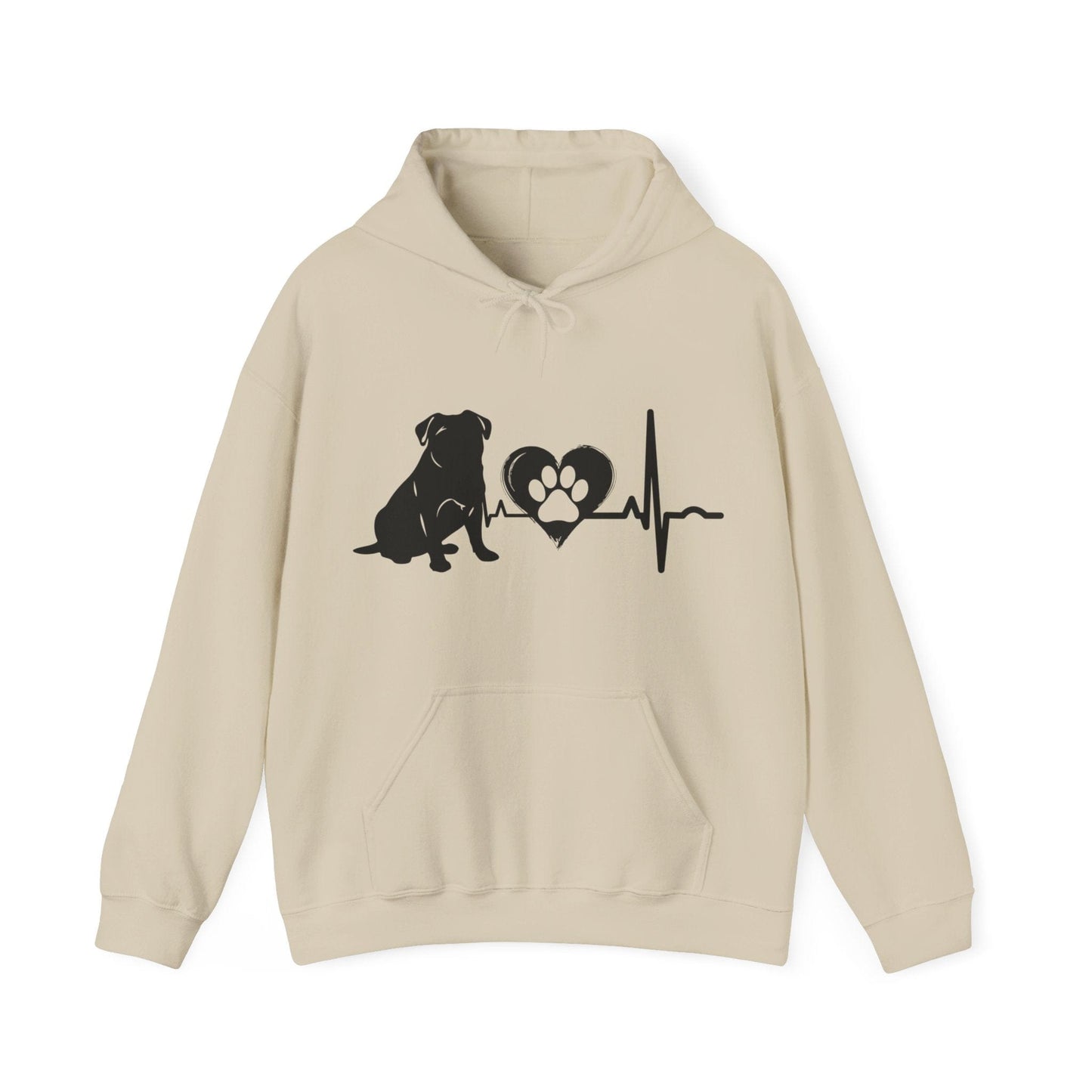 Pug Love Outline Graphic Hoodie Hoodie Sand / S