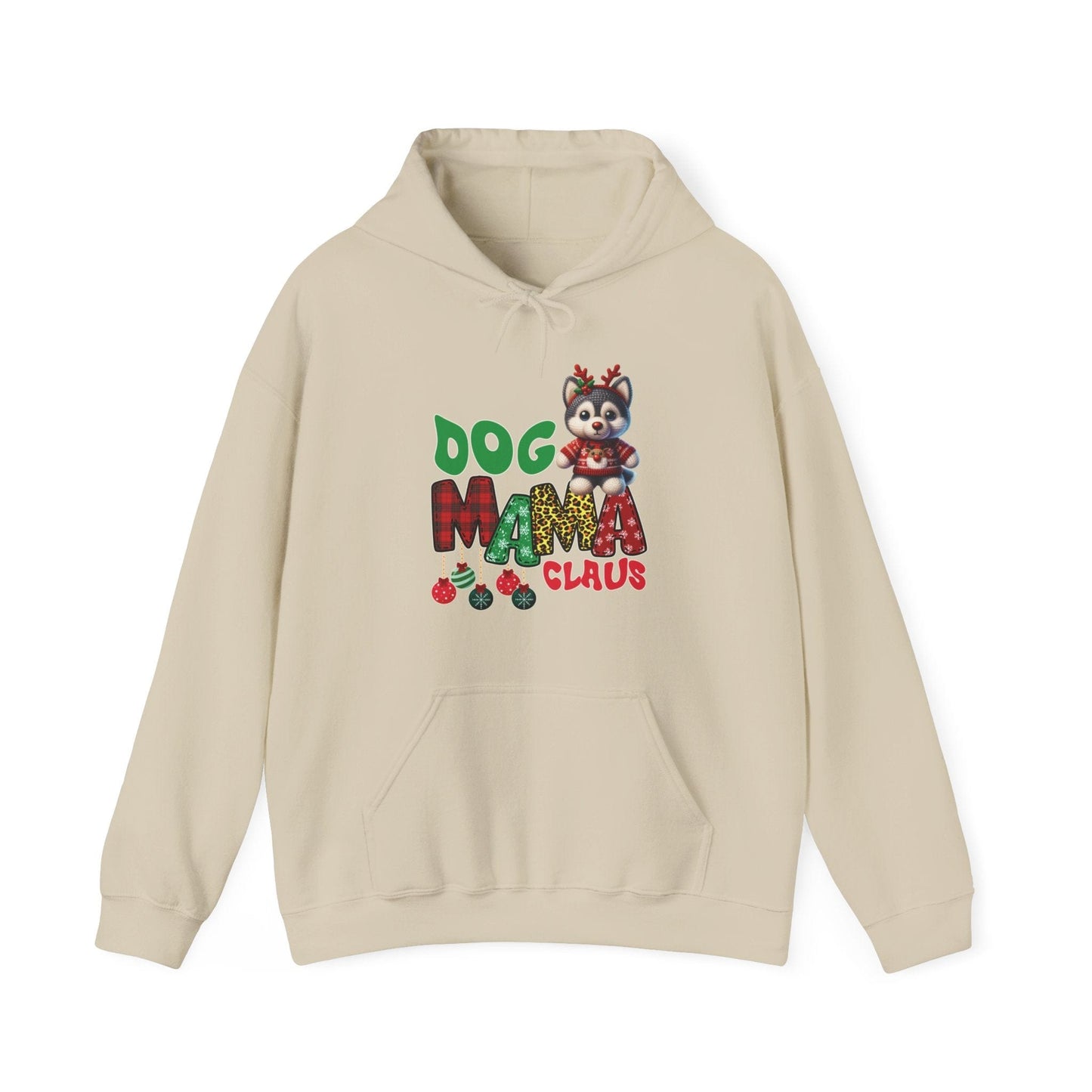 Husky Mama Claus Hoodie Hoodie Sand / S