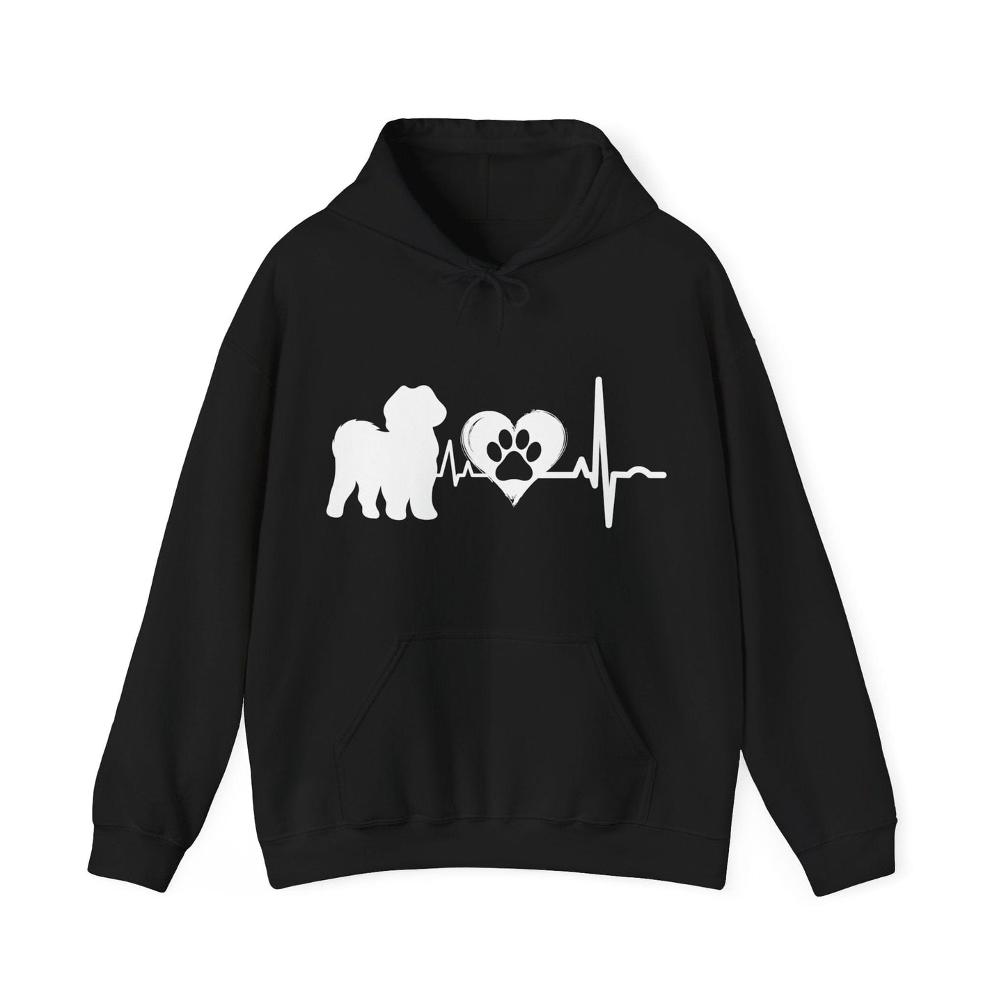 Shih Tzu Love Outline Graphic Hoodie Hoodie Black / S