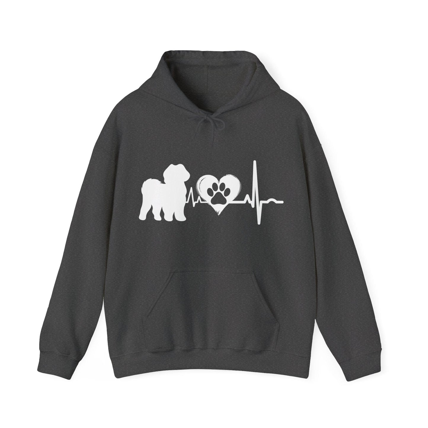 Shih Tzu Love Outline Graphic Hoodie Hoodie Dark Heather / S