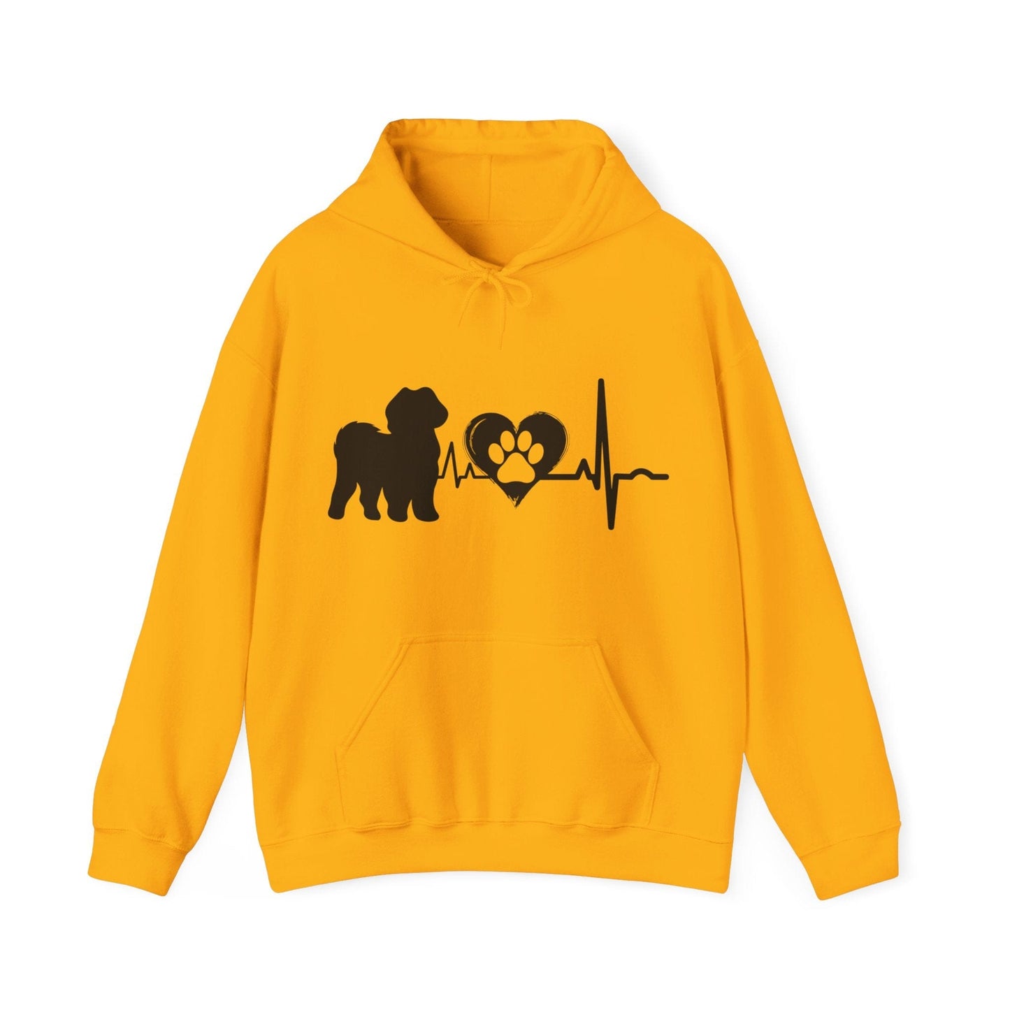 Shih Tzu Love Outline Graphic Hoodie Hoodie Gold / S