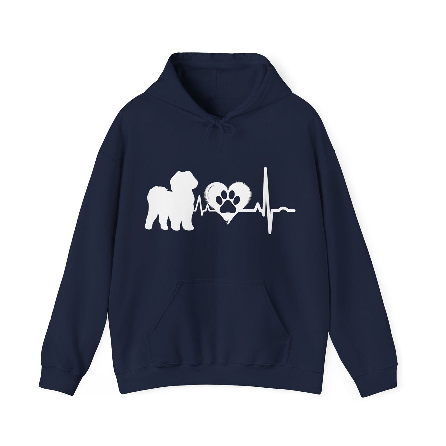 Shih Tzu Love Outline Graphic Hoodie Hoodie Navy / S