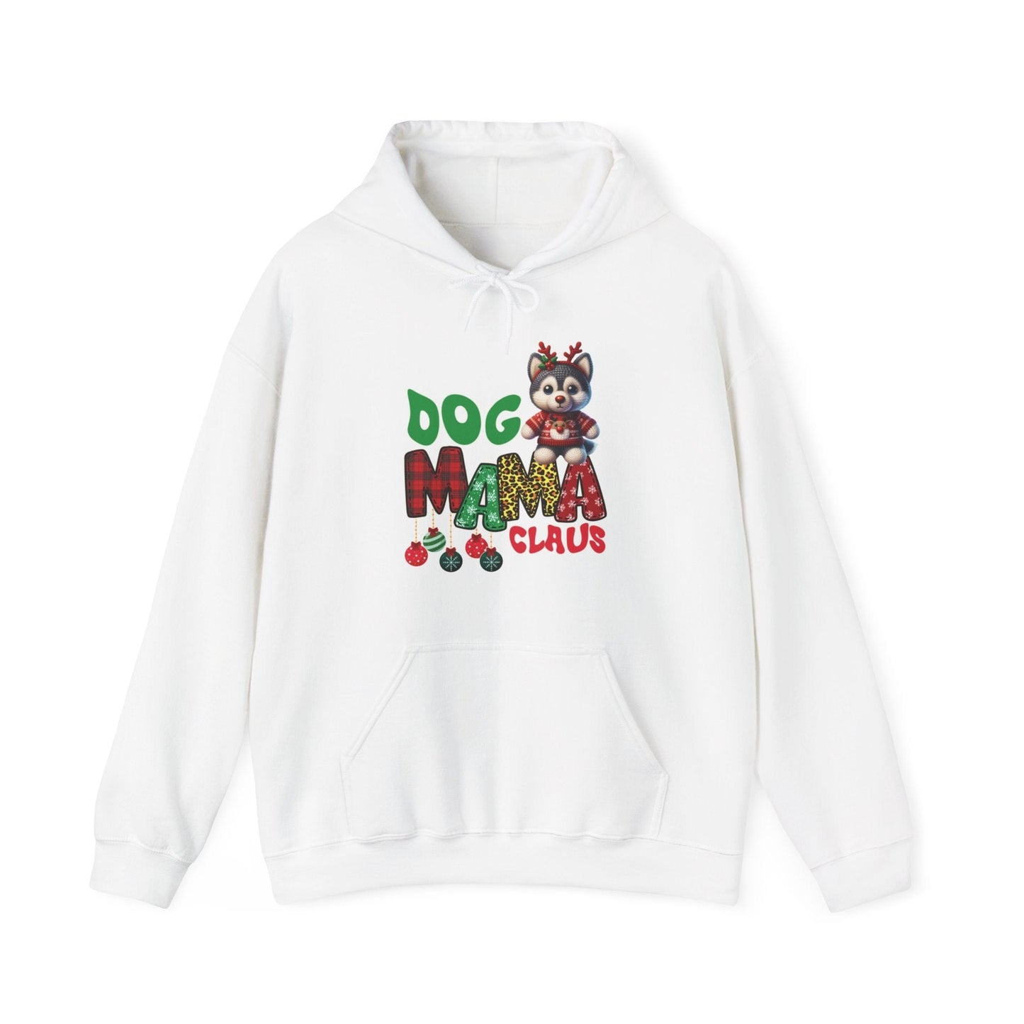 Husky Mama Claus Hoodie Hoodie White / S