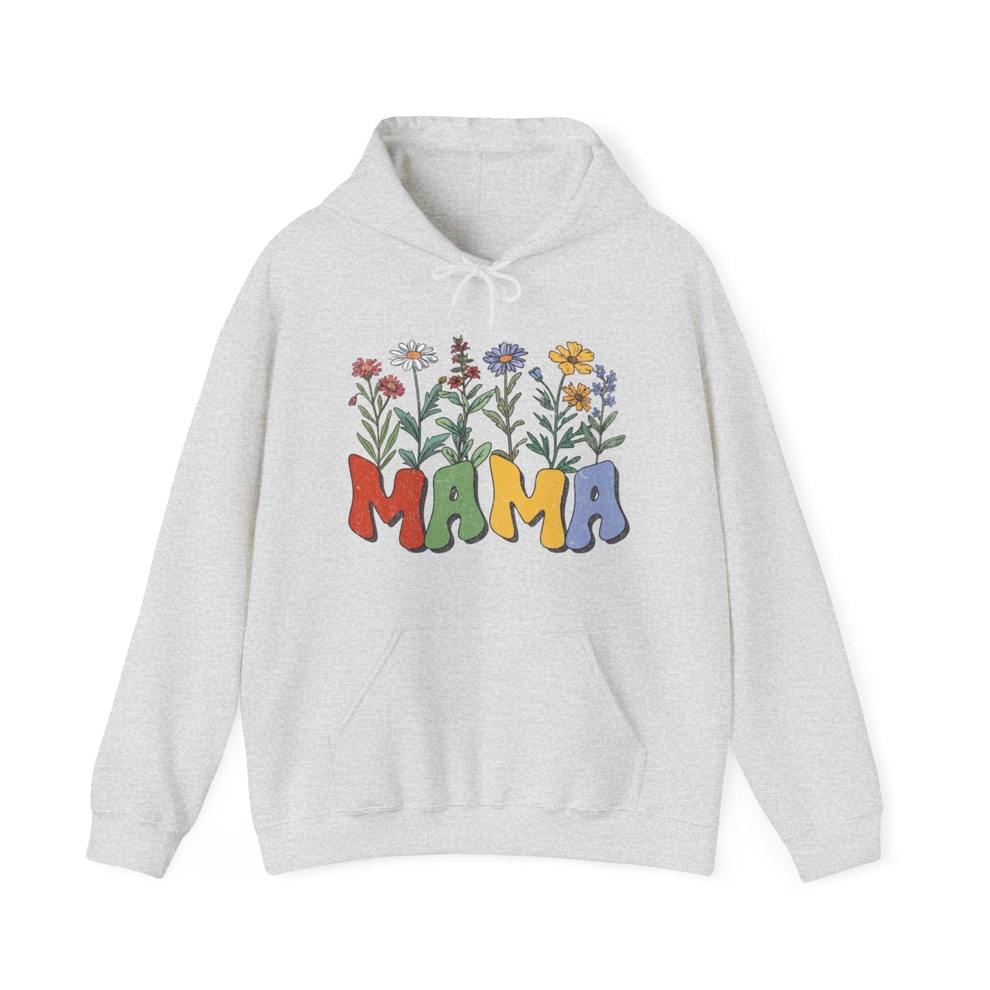 Wildflowers Mama Hooded Sweatshirt - Gildan 18500 Hoodie Ash / L