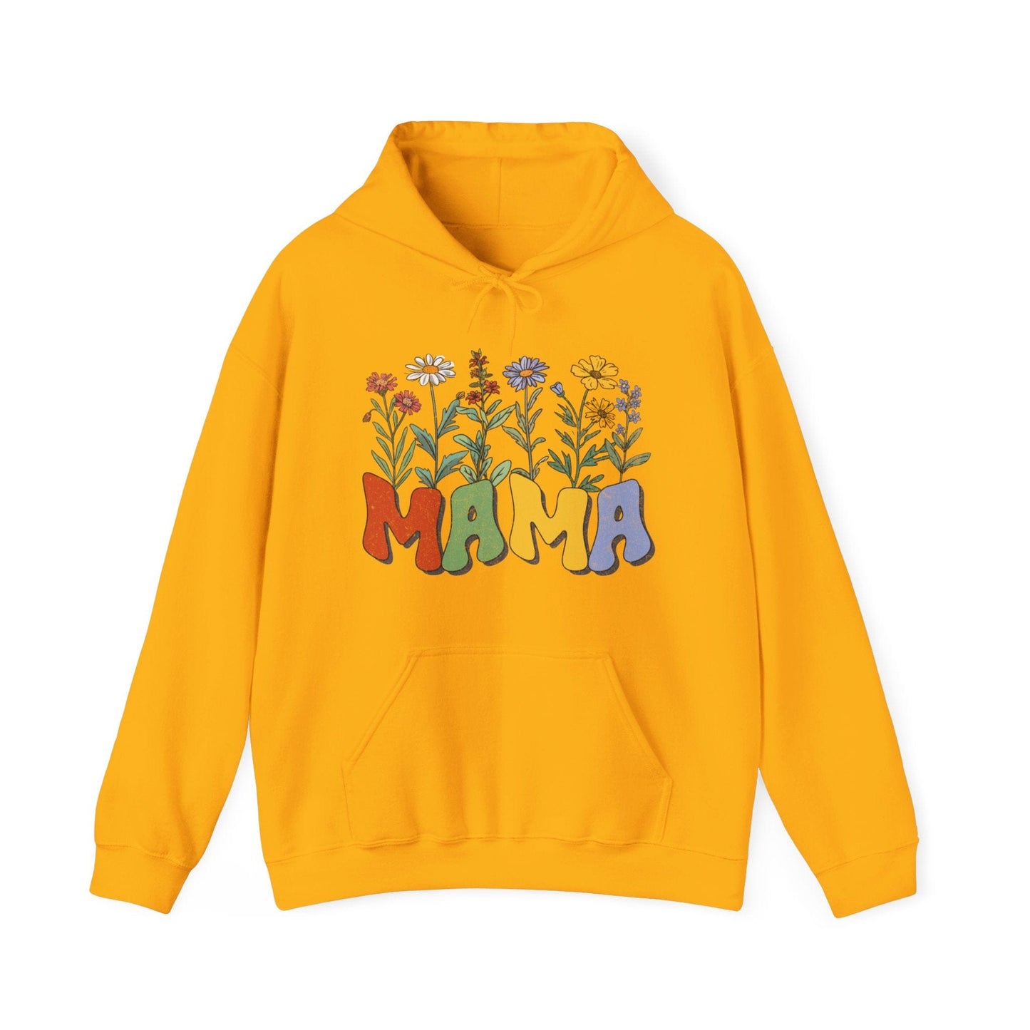 Wildflowers Mama Hooded Sweatshirt - Gildan 18500 Hoodie Gold / S