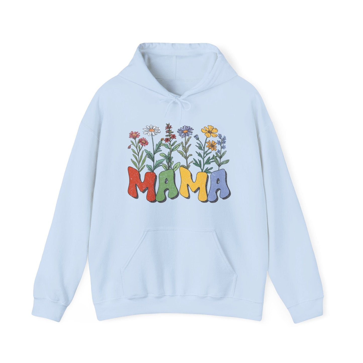 Wildflowers Mama Hooded Sweatshirt - Gildan 18500 Hoodie Light Blue / S