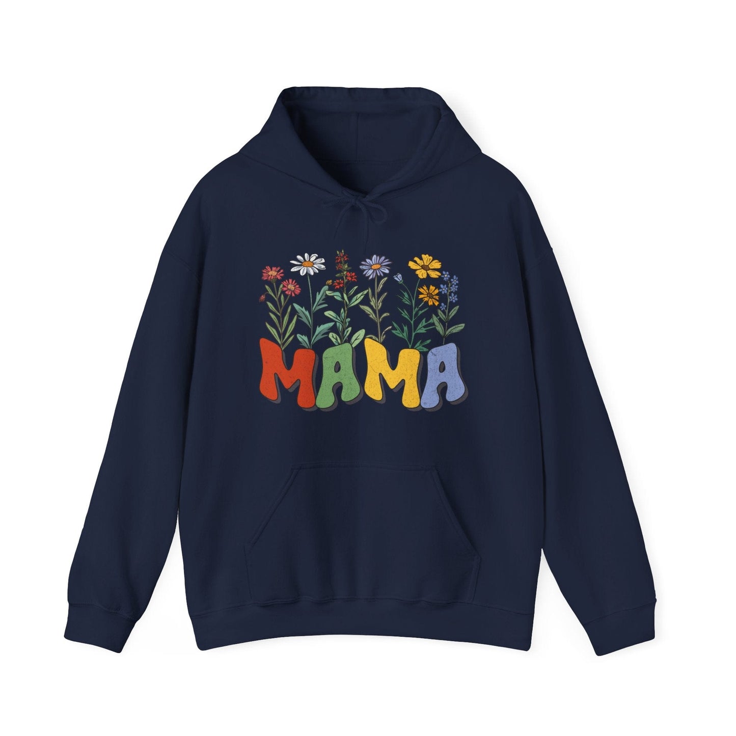 Wildflowers Mama Hooded Sweatshirt - Gildan 18500 Hoodie Navy / S