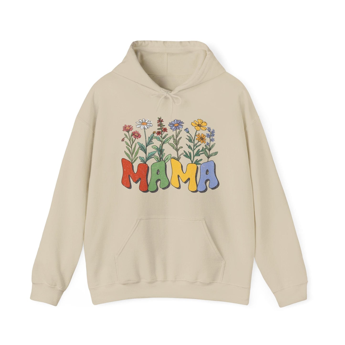 Wildflowers Mama Hooded Sweatshirt - Gildan 18500 Hoodie Sand / S