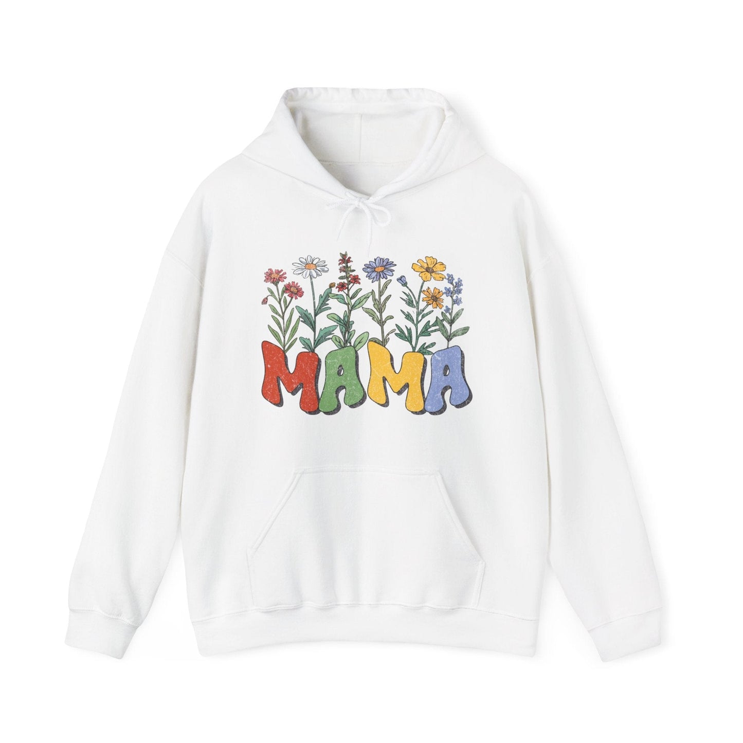 Wildflowers Mama Hooded Sweatshirt - Gildan 18500 Hoodie White / S