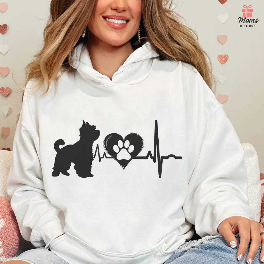 Yorkie Love Outline Graphic Hoodie Hoodie