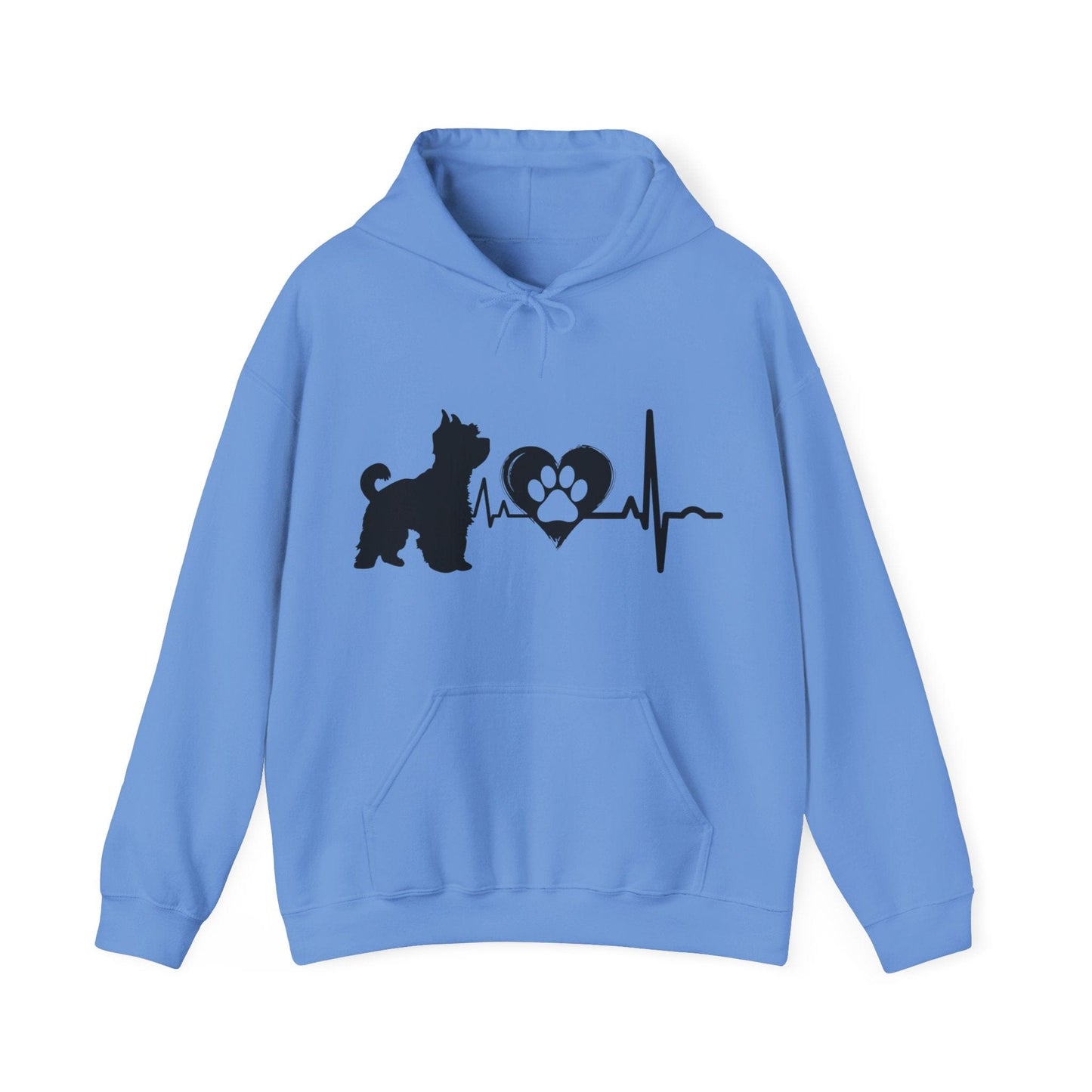 Yorkie Love Outline Graphic Hoodie Hoodie Carolina Blue / S