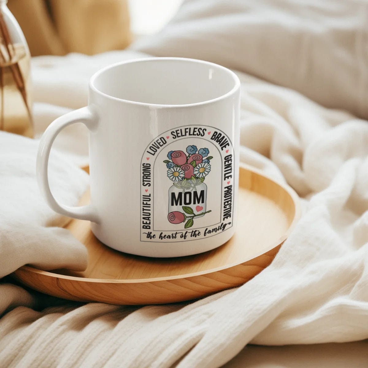 Amazing Mom Floral Word Cloud Ceramic Mug, 11oz Mug 11oz