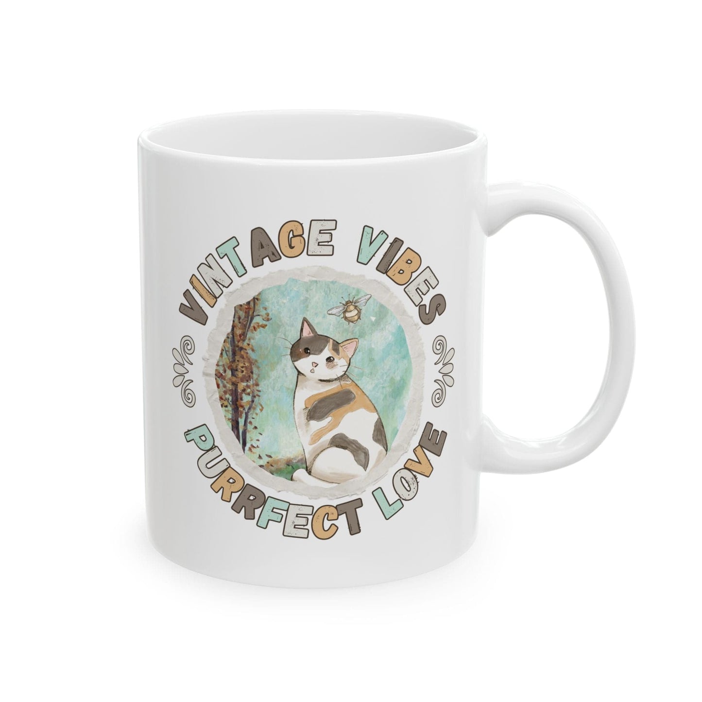 Vintage Vibes Calico Cat Lover Mug Mug 11oz