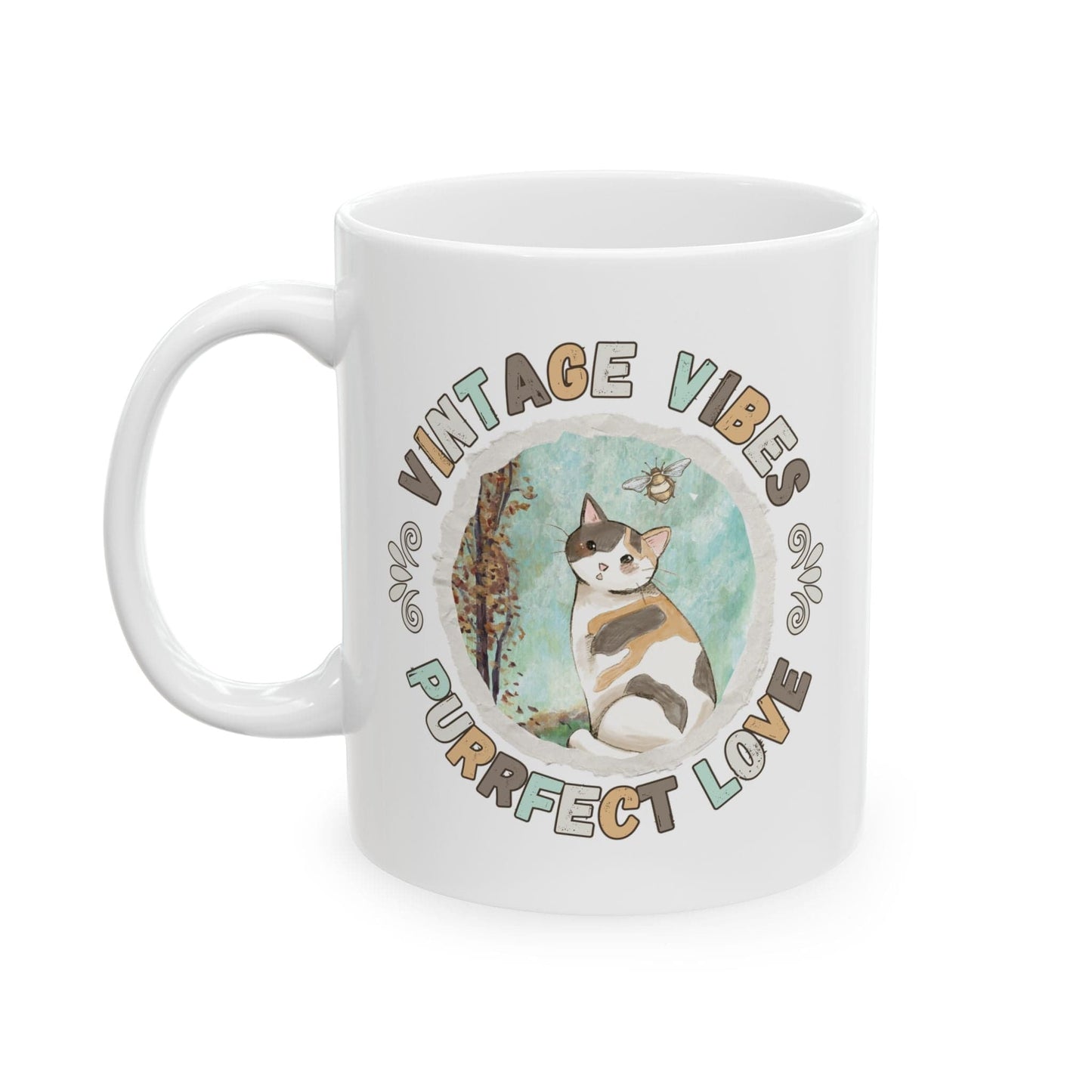 Vintage Vibes Calico Cat Lover Mug Mug 11oz