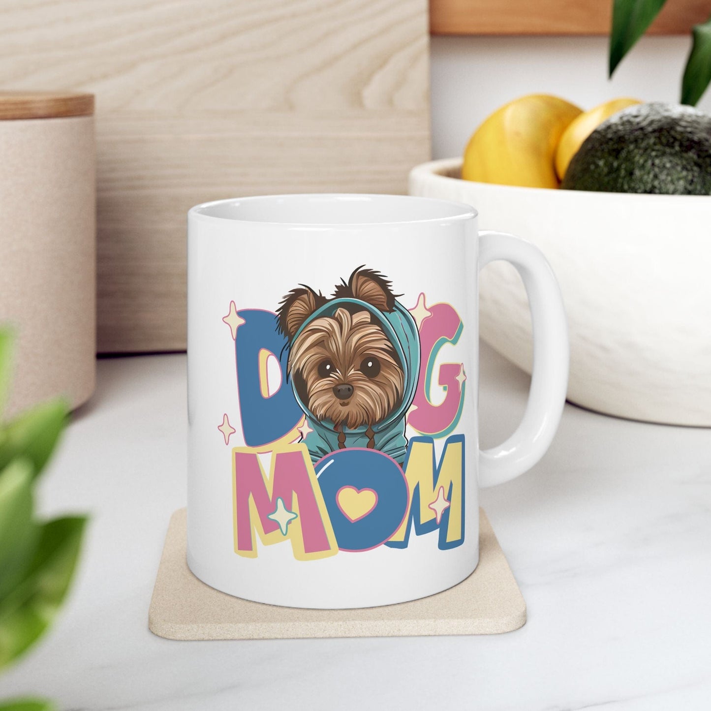 Cute Yorkie in Hoodie Dog Mom Mug Mug 11oz