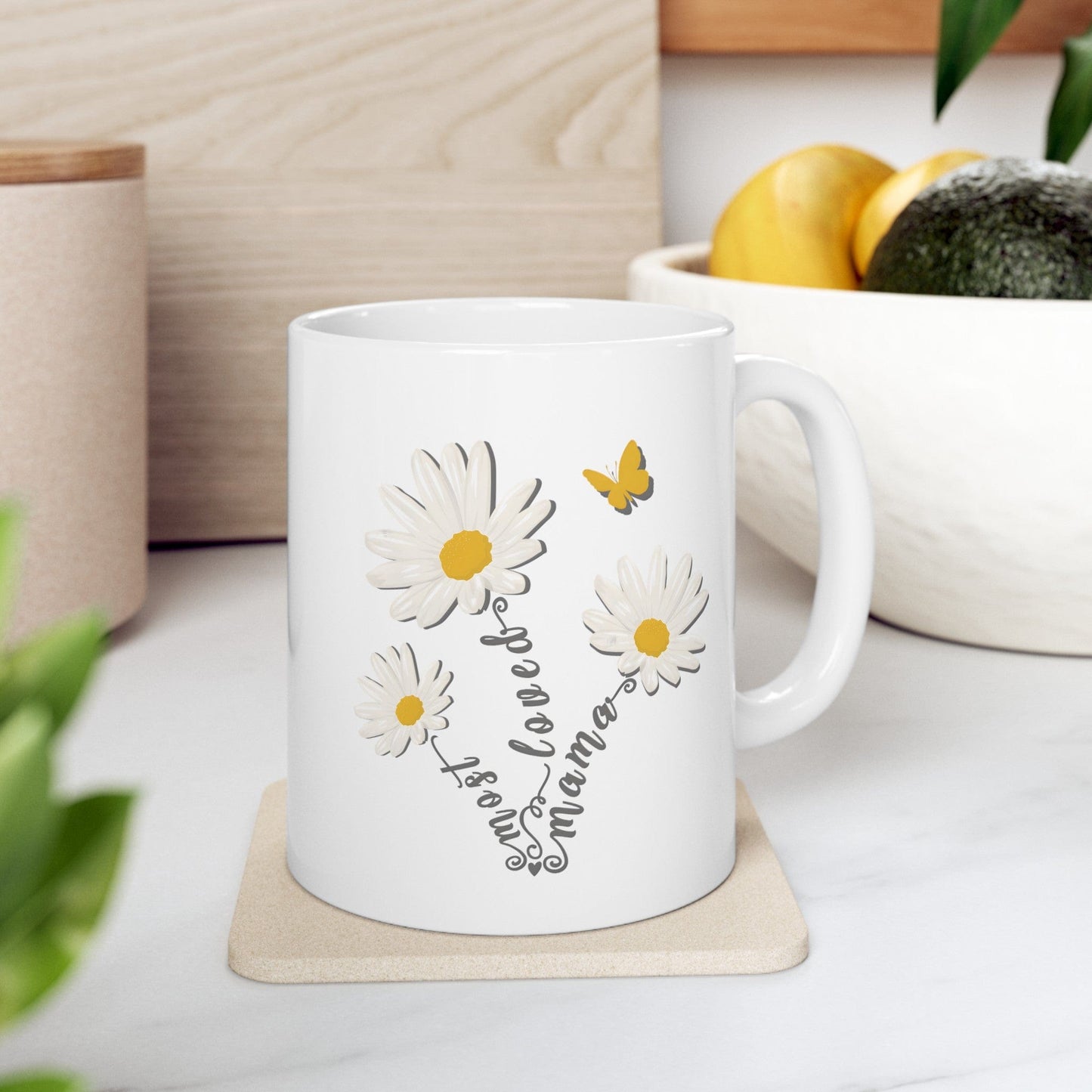 Most Loved Mama Daisy Ceramic Mug, 11oz Mug 11oz