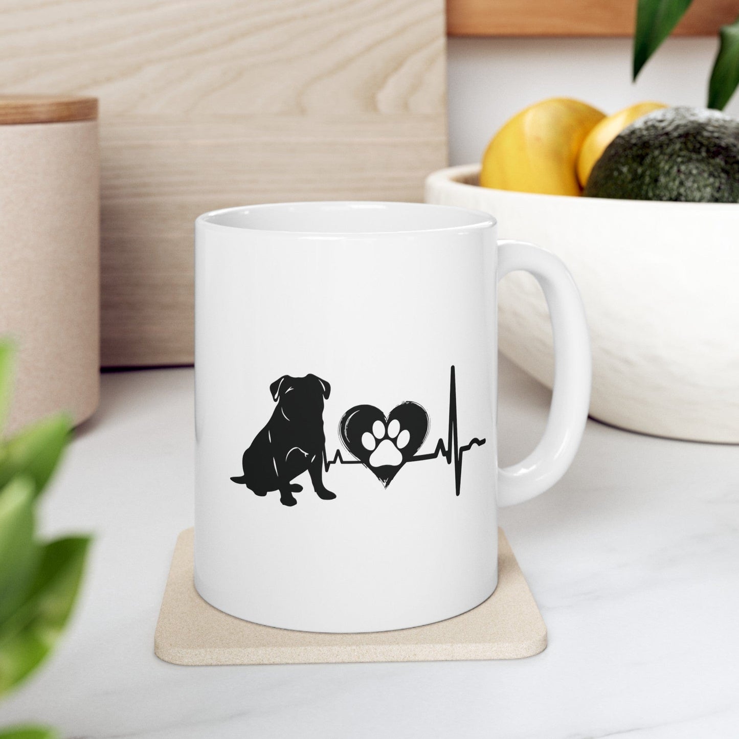 Pug Love Outline Mug Mug 11oz