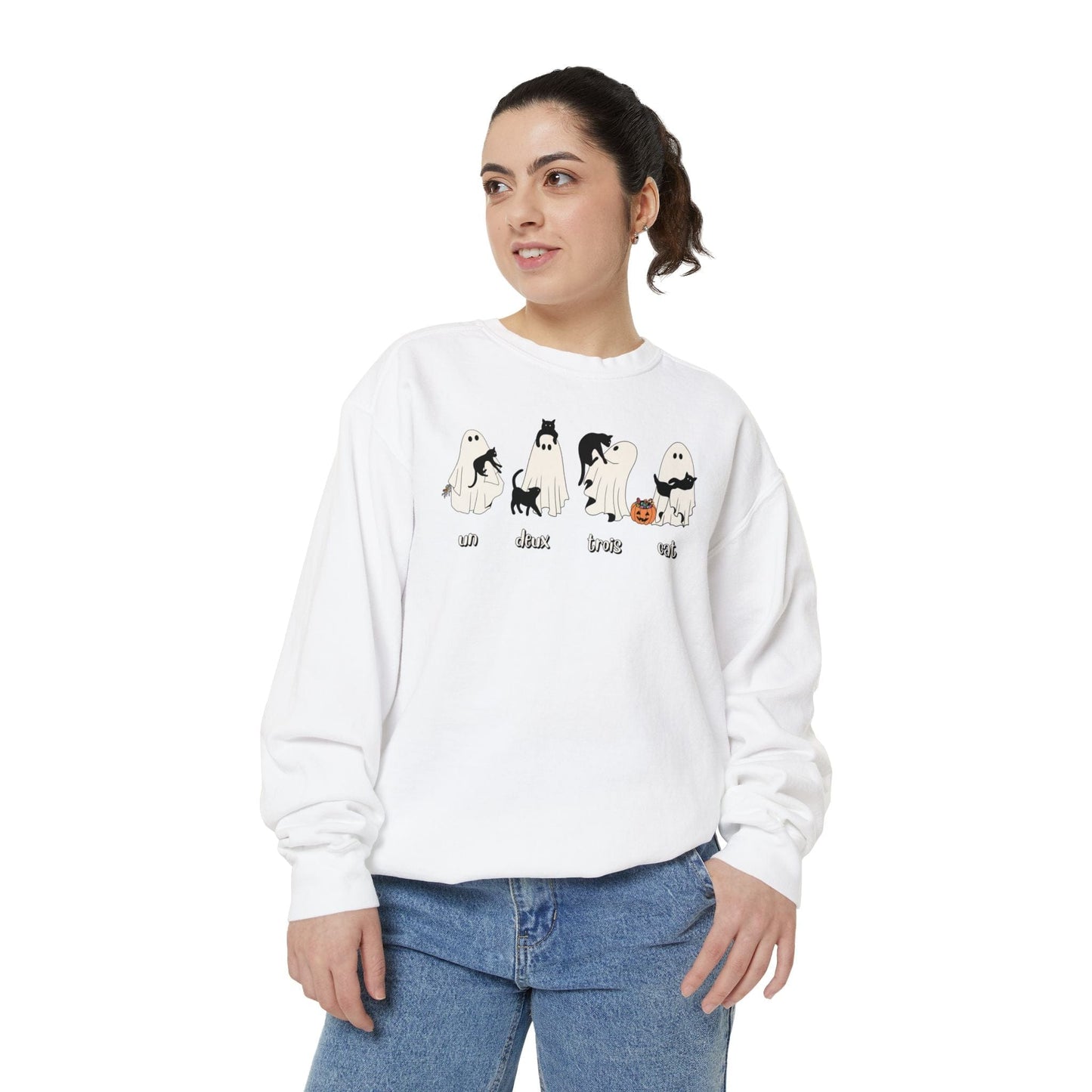 Halloween Ghost Cat Lover Sweatshirt Sweatshirt