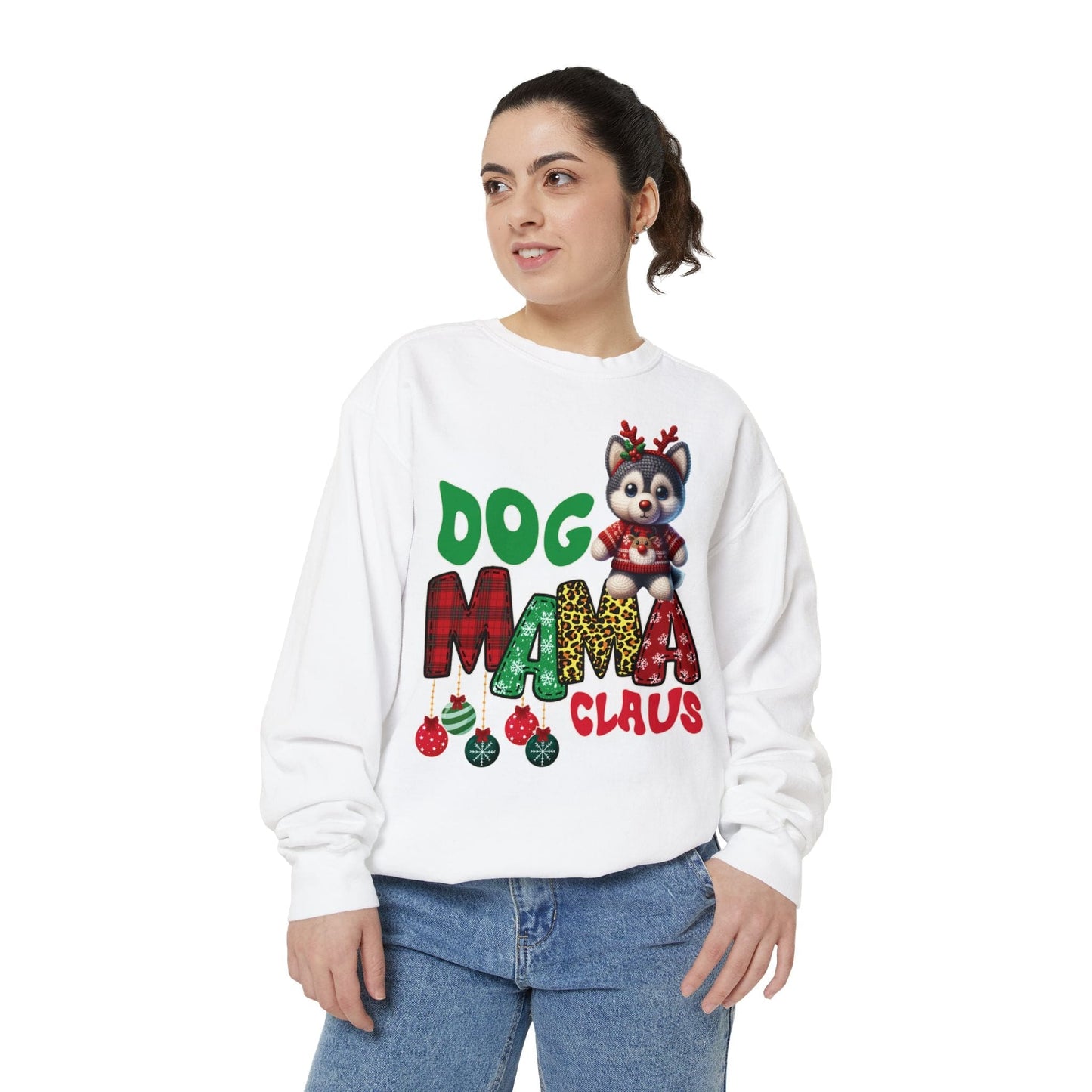 Husky Mama Claus Sweatshirt Sweatshirt
