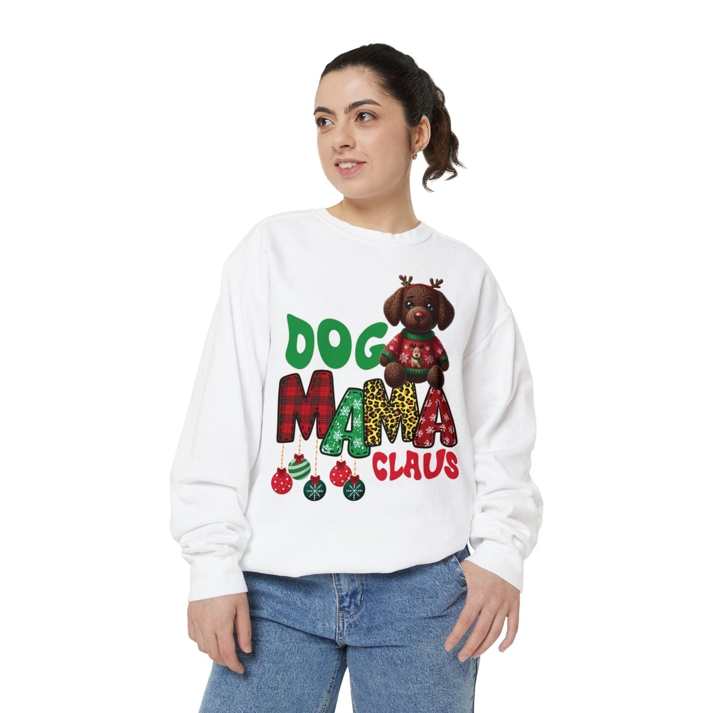 Crochet Dog Mama Claus Sweatshirt Sweatshirt