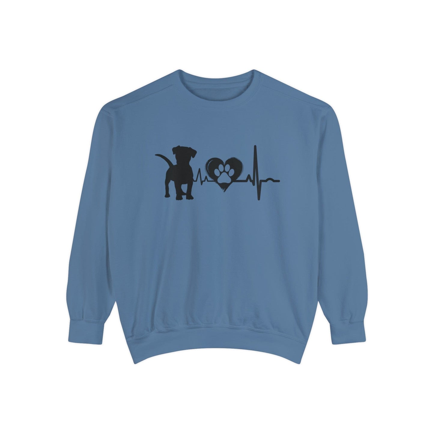 Beagle Love Outline Graphic Sweatshirt Sweatshirt Blue Jean / S