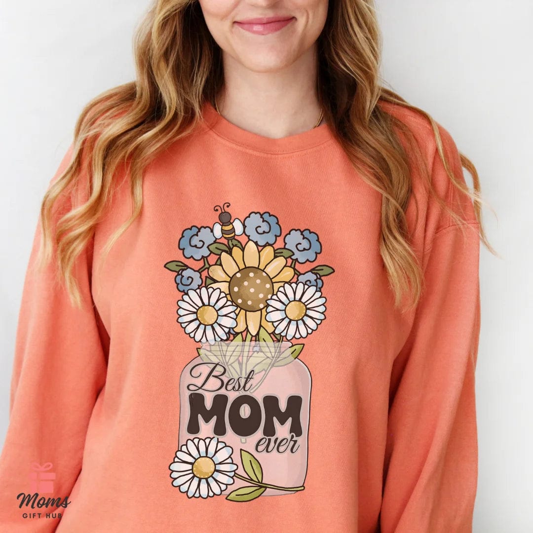 Best Mom Ever Flower Vase - Premium Sweatshirt Sweatshirt