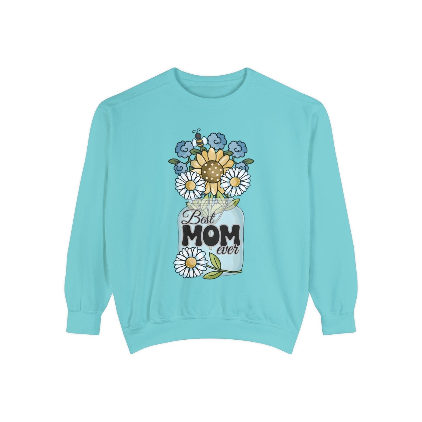Best Mom Ever Flower Vase - Premium Sweatshirt Sweatshirt Chalky Mint / S