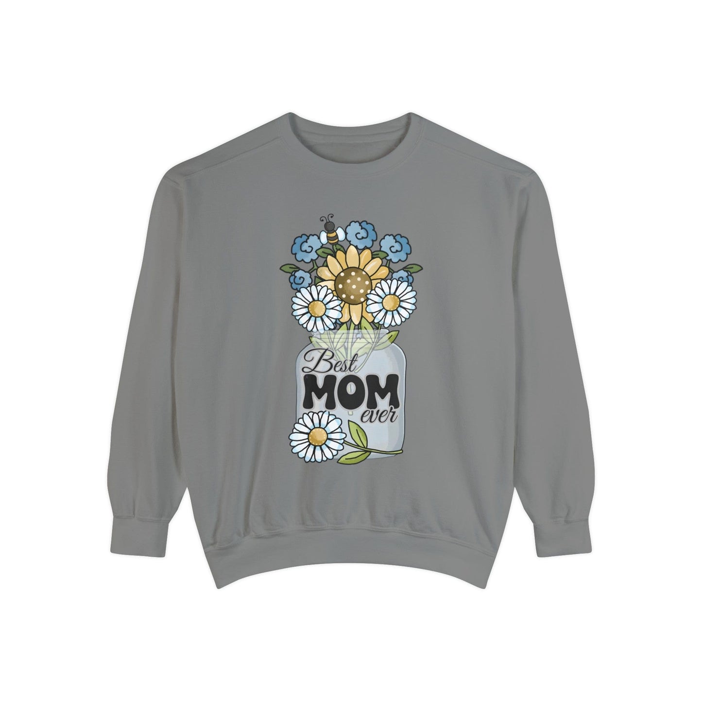 Best Mom Ever Flower Vase - Premium Sweatshirt Sweatshirt Grey / S