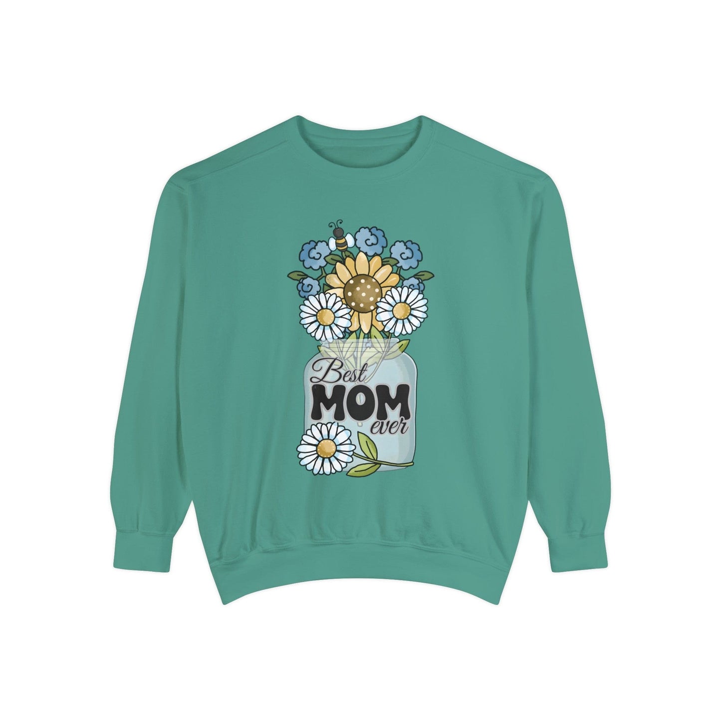 Best Mom Ever Flower Vase - Premium Sweatshirt Sweatshirt Light Green / S