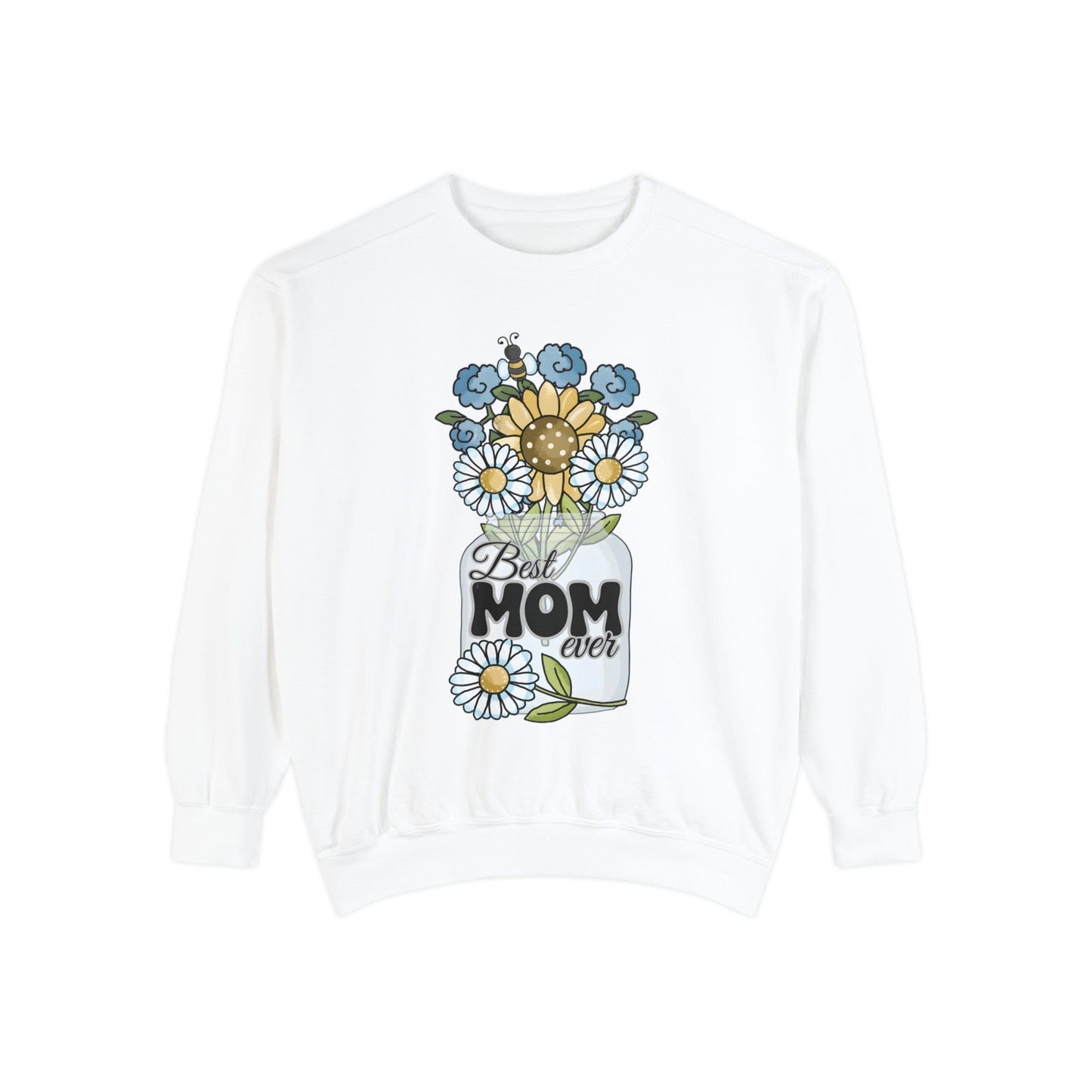 Best Mom Ever Flower Vase - Premium Sweatshirt Sweatshirt White / S