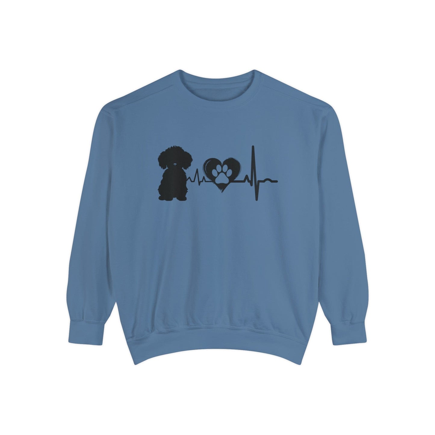 Bichon Love Outline Graphic Sweatshirt Sweatshirt Blue Jean / S