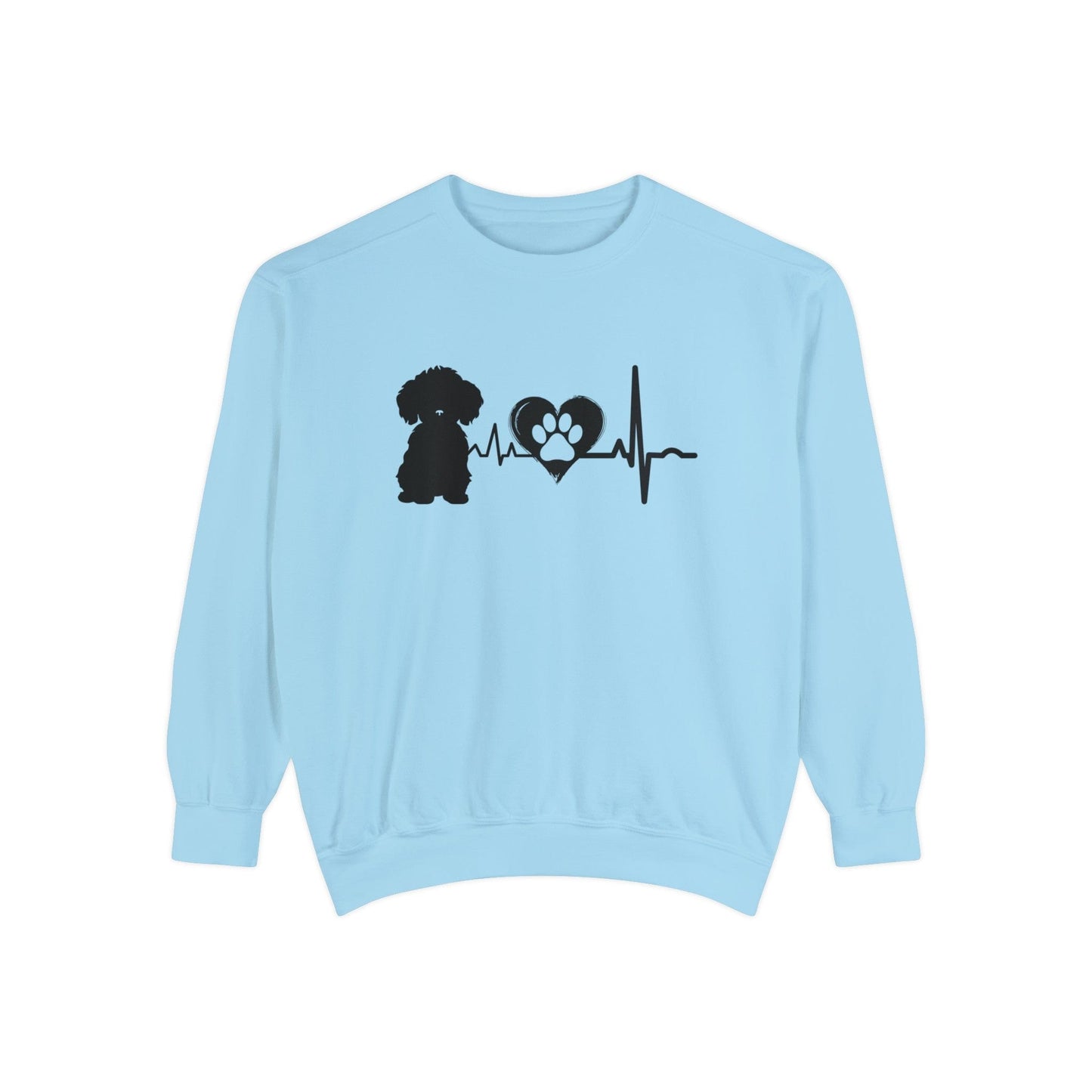Bichon Love Outline Graphic Sweatshirt Sweatshirt Chambray / S