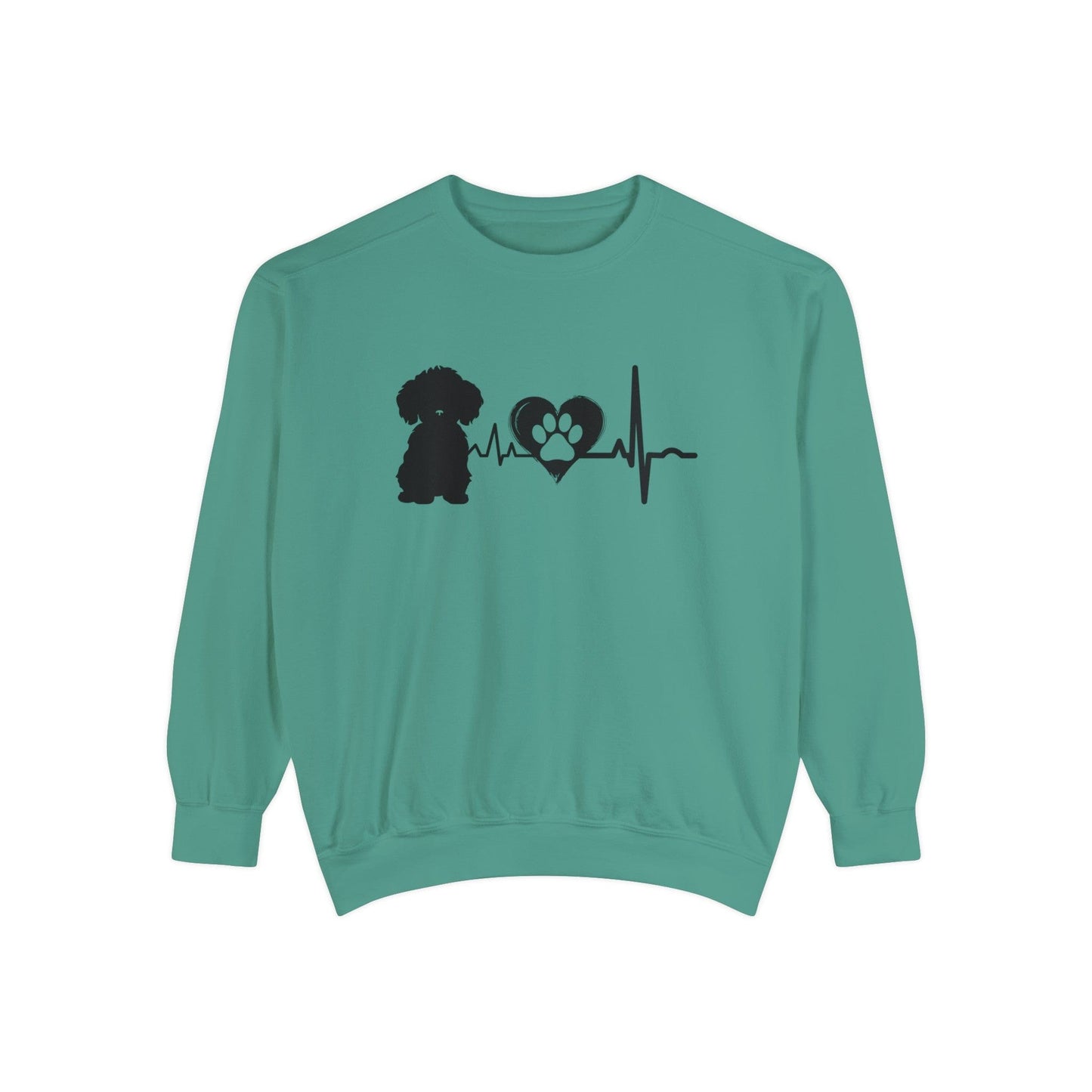 Bichon Love Outline Graphic Sweatshirt Sweatshirt Light Green / S
