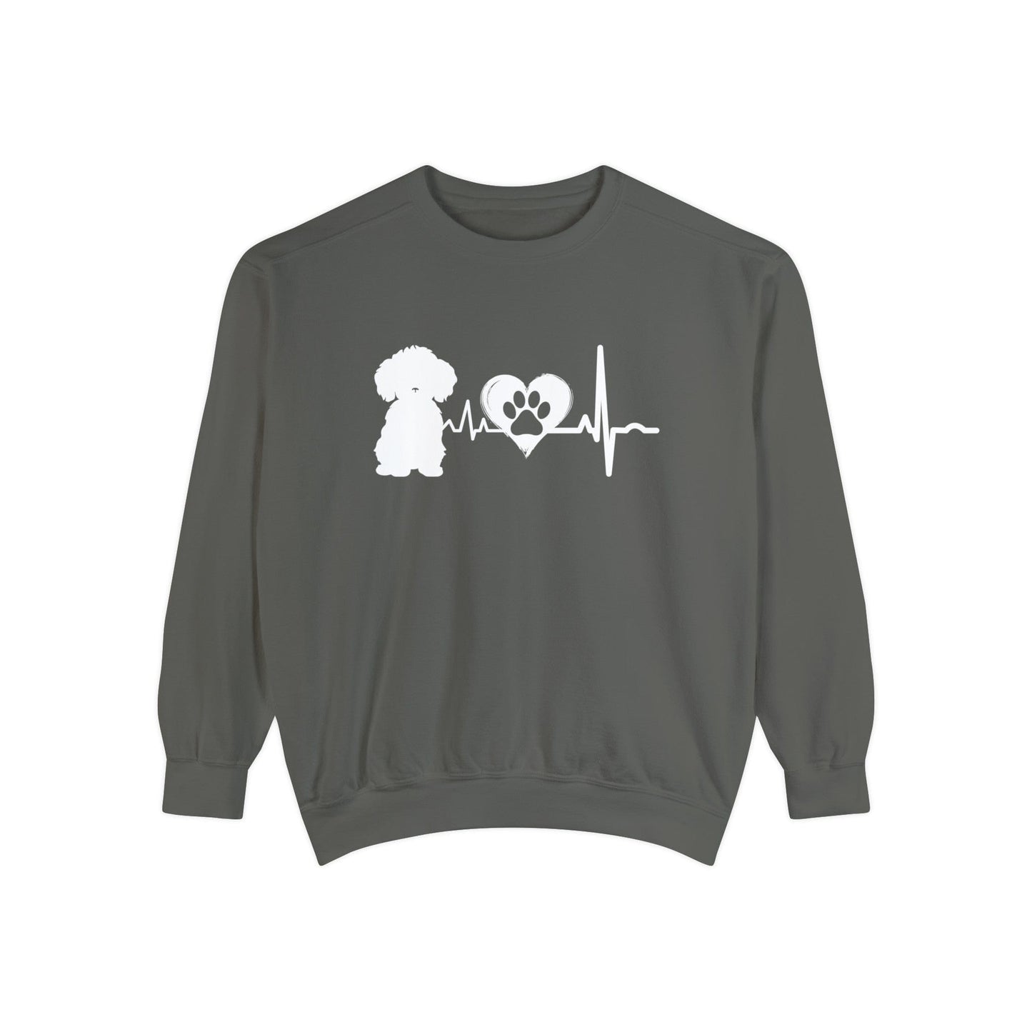 Bichon Love Outline Graphic Sweatshirt Sweatshirt Pepper / S