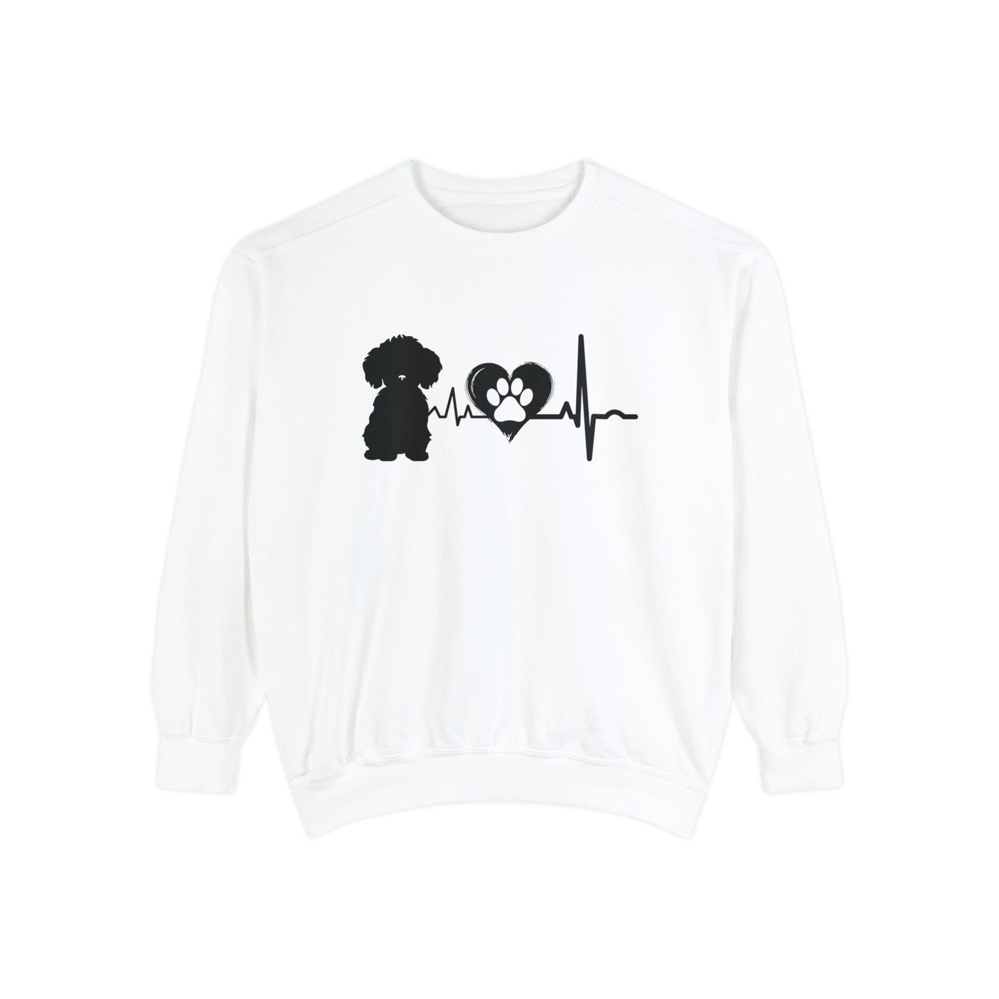 Bichon Love Outline Graphic Sweatshirt Sweatshirt White / S