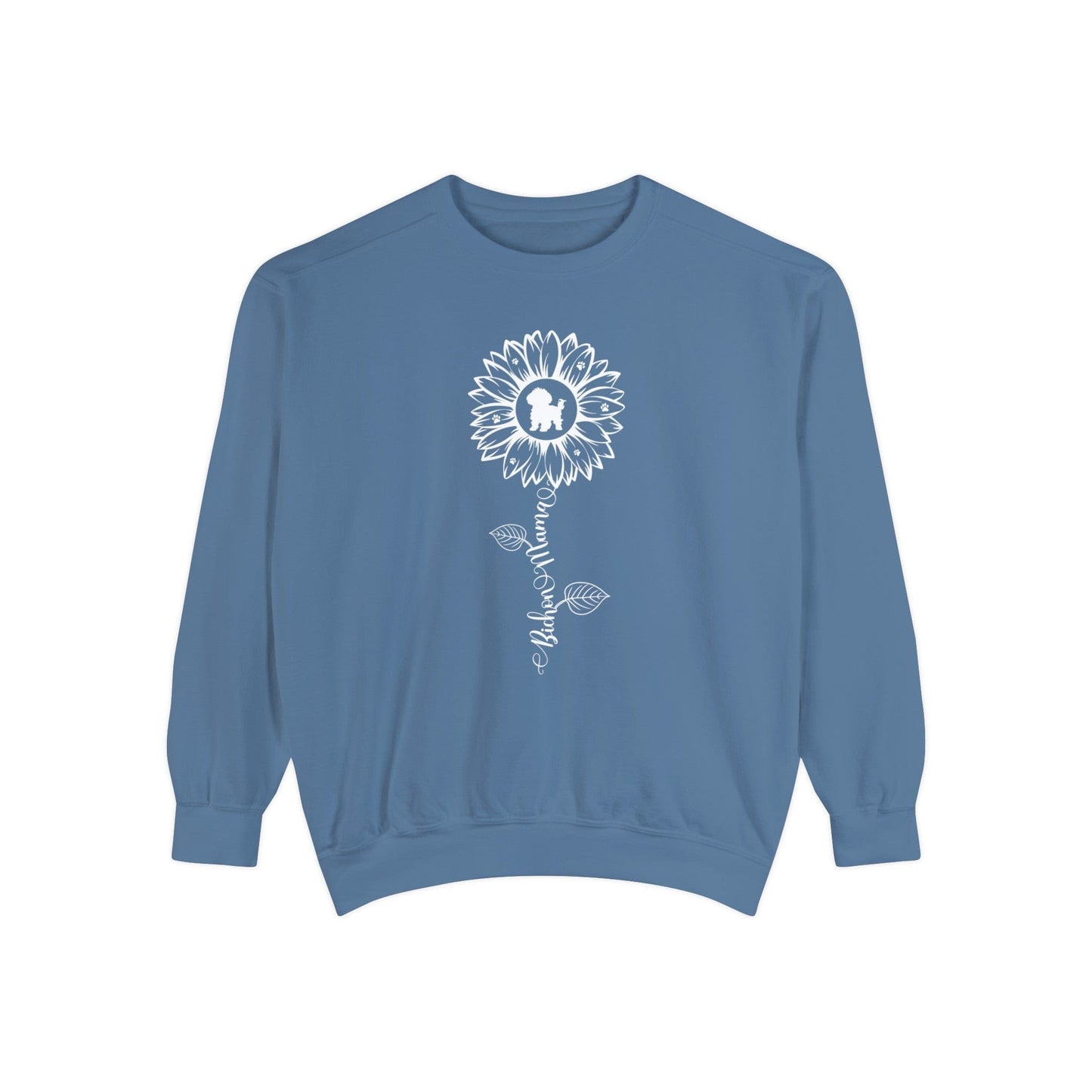 Bichon Mama Sunflower Sweatshirt Sweatshirt Blue Jean / S