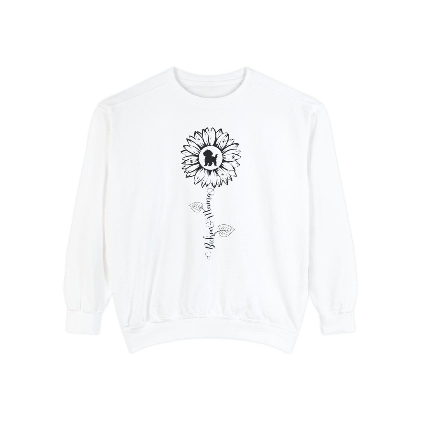 Bichon Mama Sunflower Sweatshirt Sweatshirt White / S