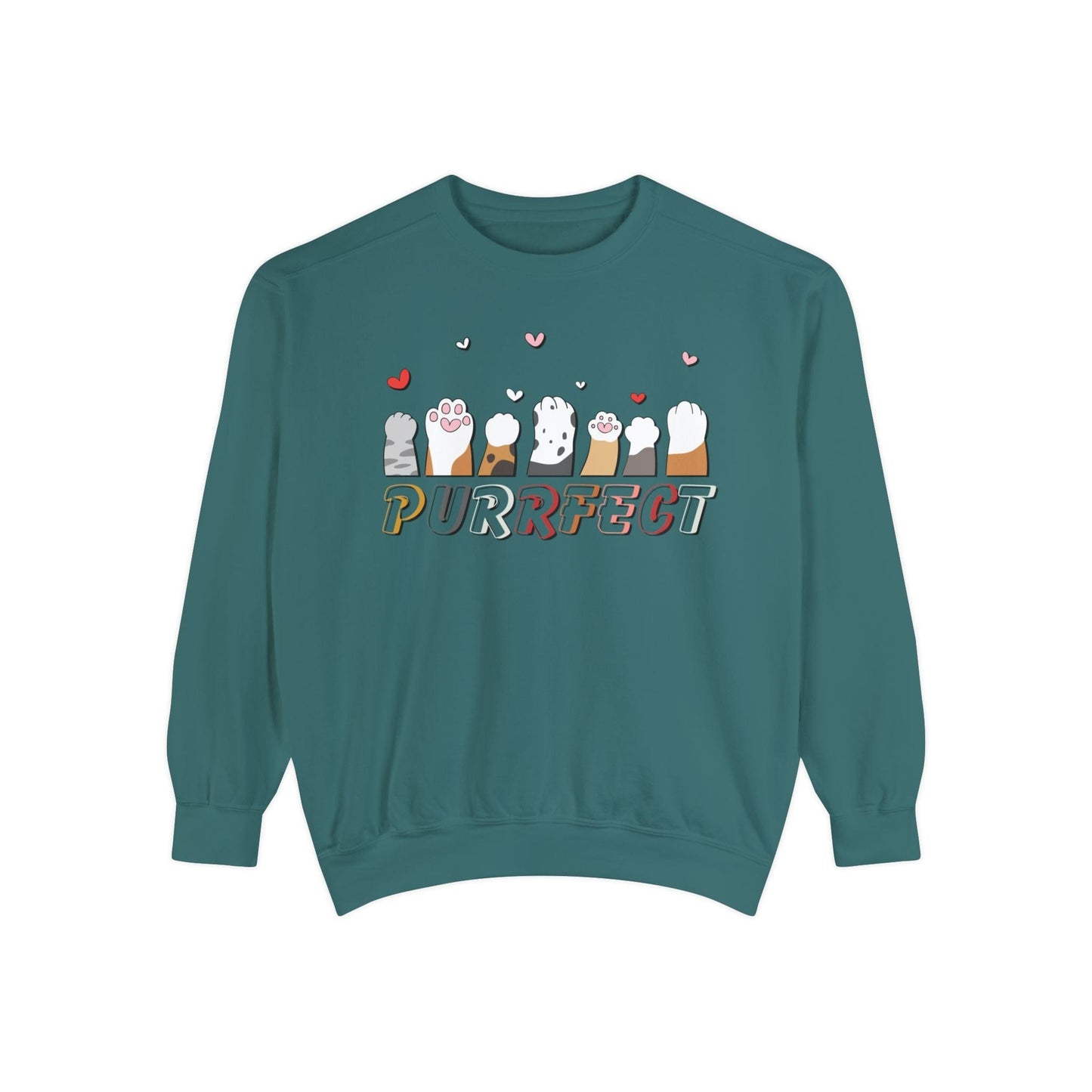 Purrfect Cat Lover Sweatshirt Sweatshirt Blue Spruce / S