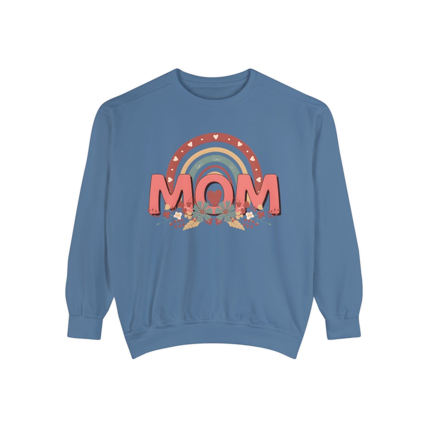 Boho Floral Mom - Premium Sweatshirt Sweatshirt Blue Jean / S
