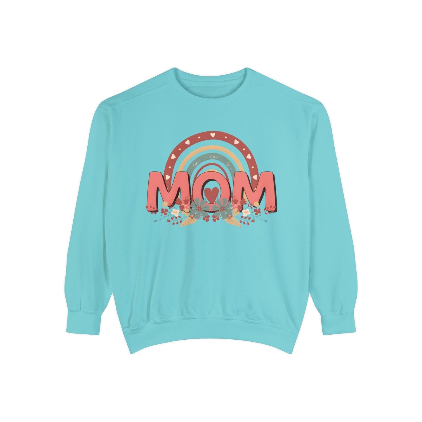 Boho Floral Mom - Premium Sweatshirt Sweatshirt Chalky Mint / S