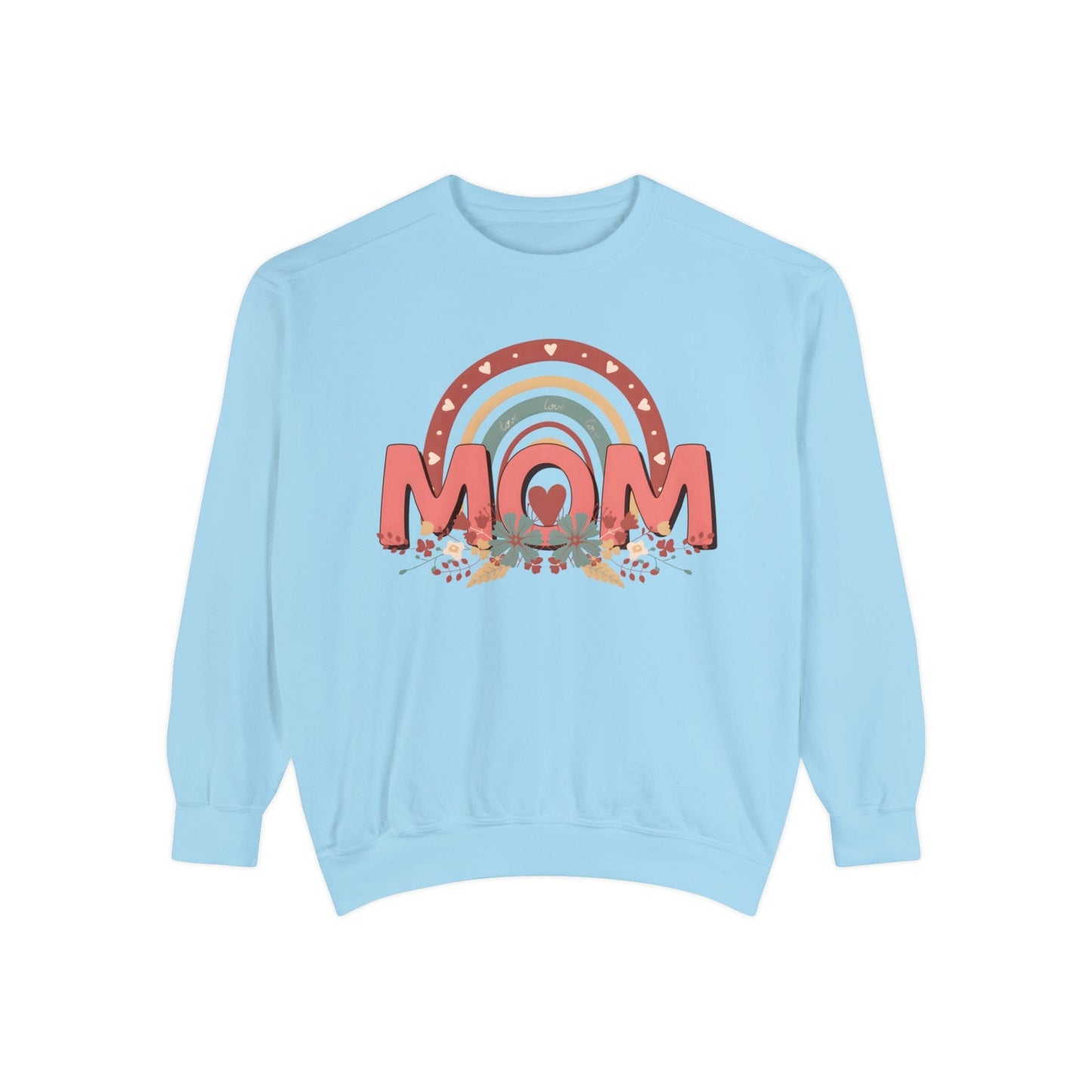 Boho Floral Mom - Premium Sweatshirt Sweatshirt Chambray / S