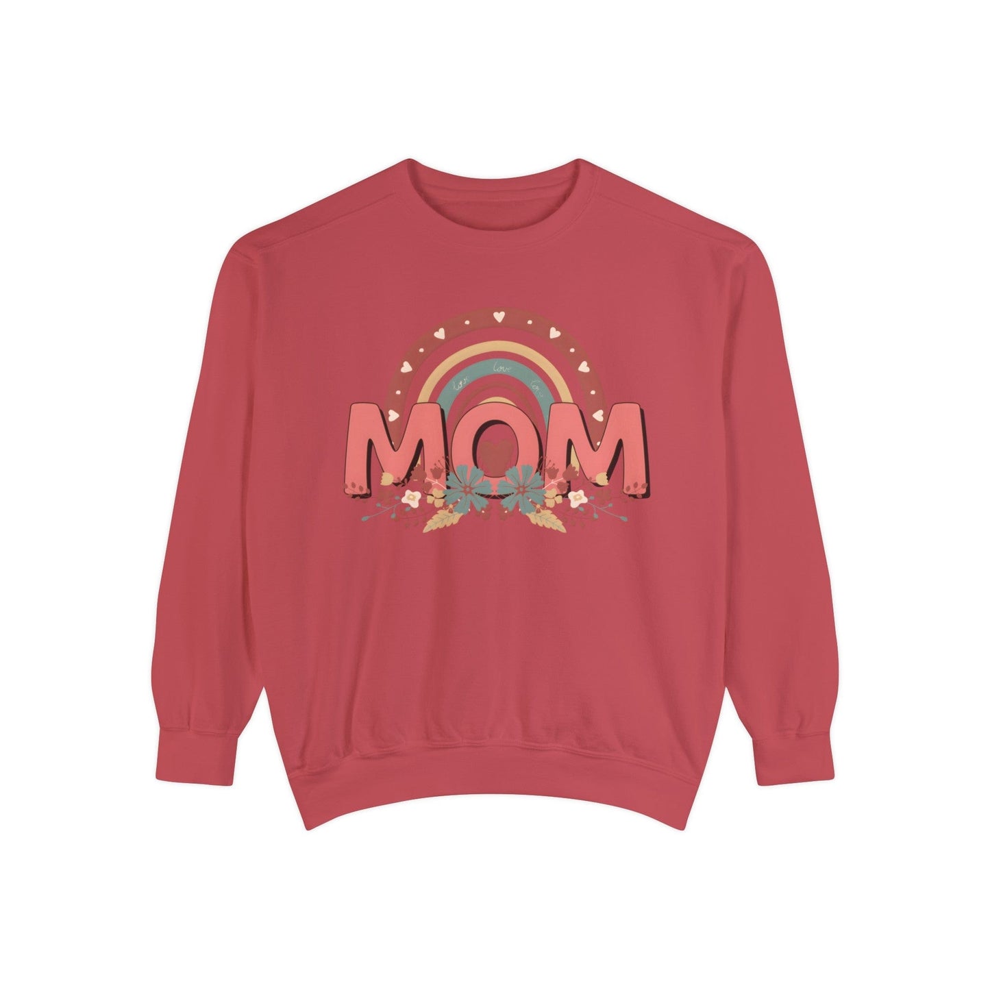 Boho Floral Mom - Premium Sweatshirt Sweatshirt Crimson / S