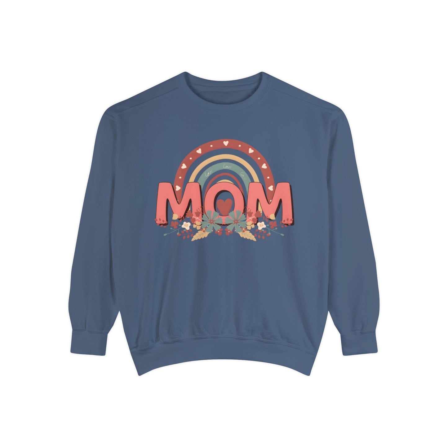 Boho Floral Mom - Premium Sweatshirt Sweatshirt Denim / S