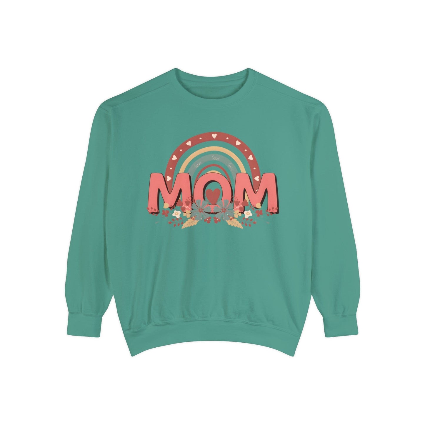 Boho Floral Mom - Premium Sweatshirt Sweatshirt Light Green / S